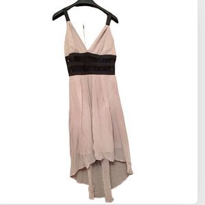 Taupe hi low lace dress